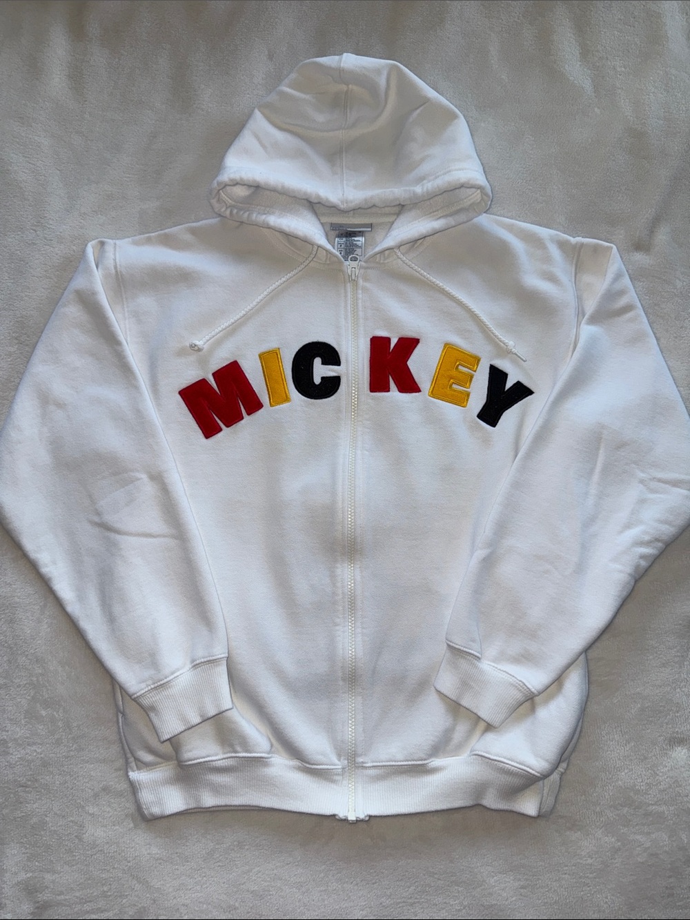 Disneyland Resort Authentic Mickey Mouse White Zip Hooded Sweatshirt - Picture 3 of 9